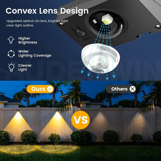 Alt view image 4 of 7 - Solar Fence Lights Outdoor Waterproof, Fence Lights Solar Powered 16 Pack