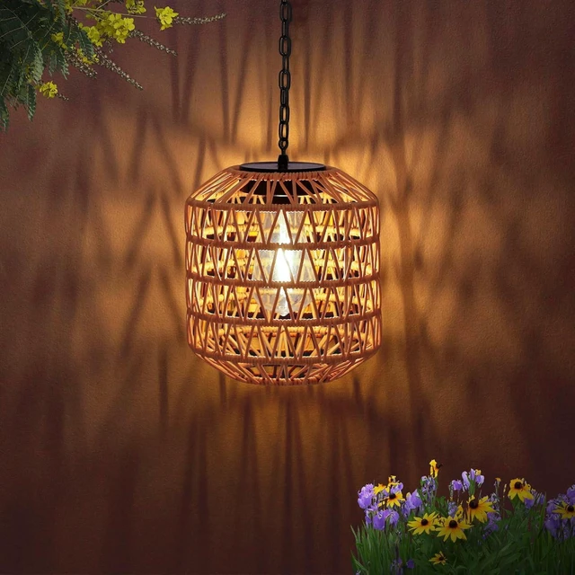 Main image of Livinlarge Solar Pendant Lights Outdoor,Hanging Lanterns with Edison Bulb