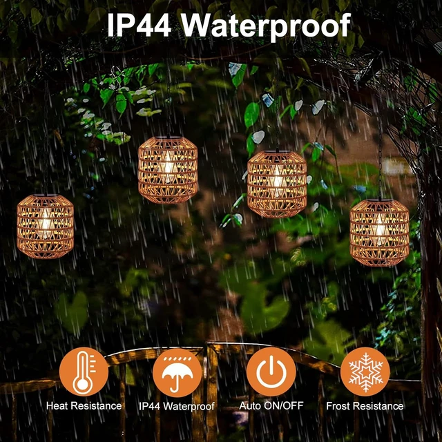 Alt view image 5 of 7 - Livinlarge Solar Pendant Lights Outdoor,Hanging Lanterns with Edison Bulb