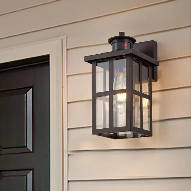 Alt view image 3 of 6 - MICSIU Bronze Motion Sensor Outdoor Wall Light 2 Pack, 11.75" Farmhouse