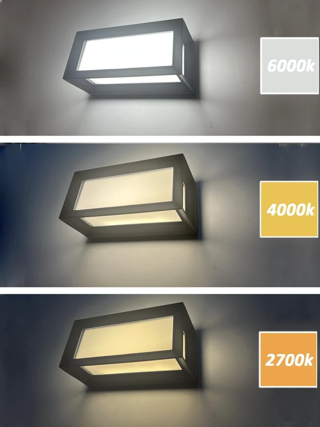 Alt view image 5 of 7 - rosykite Outdoor Wall Sconce Lights, Square LED Porch Lights Outdoor 18W 3000K 4000K 5000K 3 Color Changeable,Exterior Outside Wall Lights for House Doorway,Carriage
