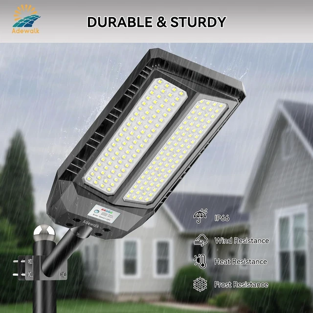 Alt view image 6 of 7 - Adewalk 6000W Solar Street Light, 7000K Waterproof Outdoor Solar Lights