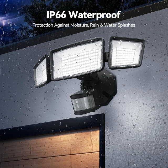 Alt view image 7 of 7 - TECKNET Flood Motion Sensor Outdoor Lights, 4200LM 150LEDS Lights Outdoor with 4 Modes, IP66 Waterproof, Ideal for Garage, Patio, Yard