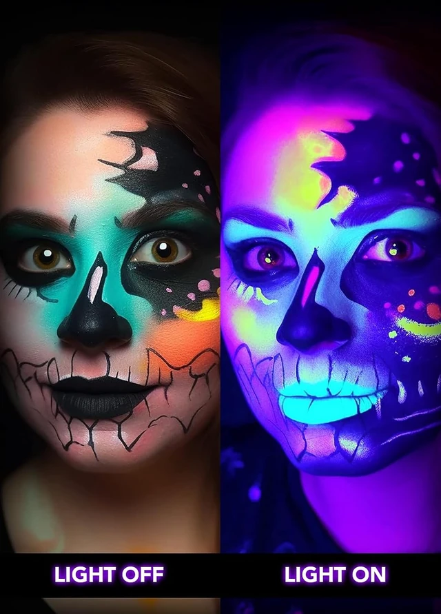 Alt view image 3 of 7 - Elenora Halloween Spotlights Outdoor, 15W LED Black Light/Blacklight for Glow Party Body Paint Fluorescent Poster, 110V Plug-in Spot Light IP65 Waterproof Landscape Lighting for Yard Garden, 2 Pack