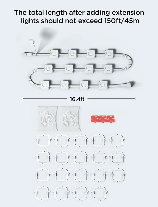 Alt view image 2 of 7 - Govee 16.4ft Extension Lights Only for Permanent Outdoor Lights 2,White