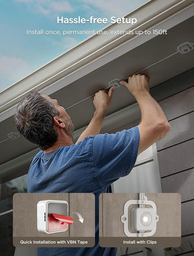 Alt view image 5 of 7 - Govee 16.4ft Extension Lights Only for Permanent Outdoor Lights 2,White