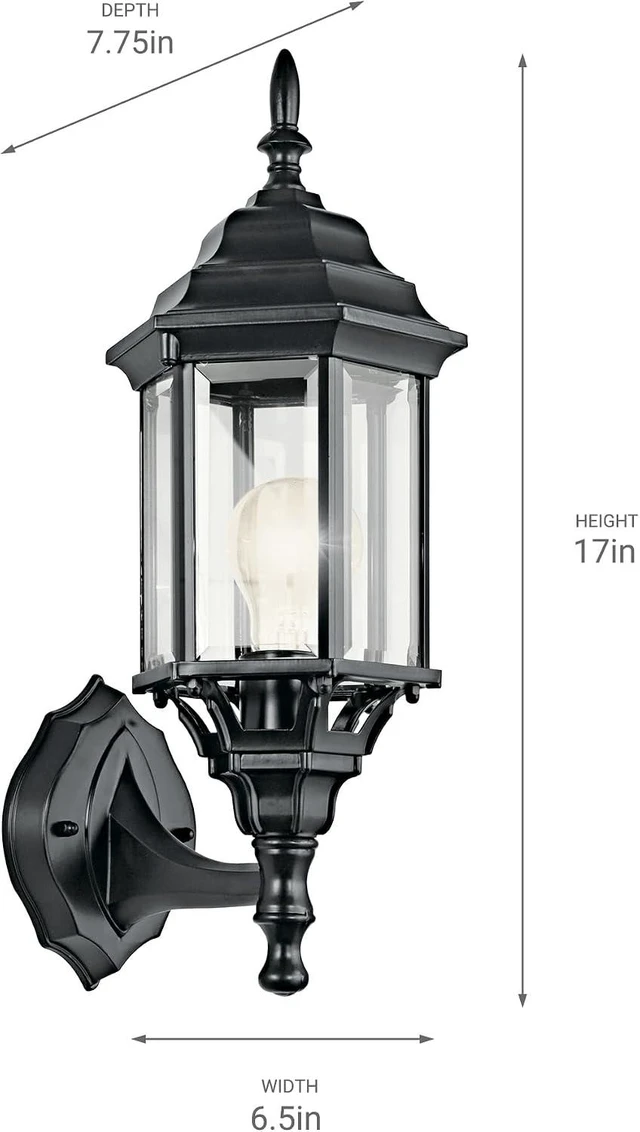 Alt view image 2 of 7 - Kichler Chesapeake Outdoor Wall Sconce Light, Black