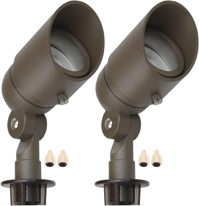 Main image of Lumina Lighting® 4W Landscape Lighting 12V Landscape Lights Low Voltage Landscape Spotlights Warm White Waterproof Outdoor Replaceable LED Bulb for Garden, Lawn, Porch, Patio and Yard (Bronze, 2-Pack)