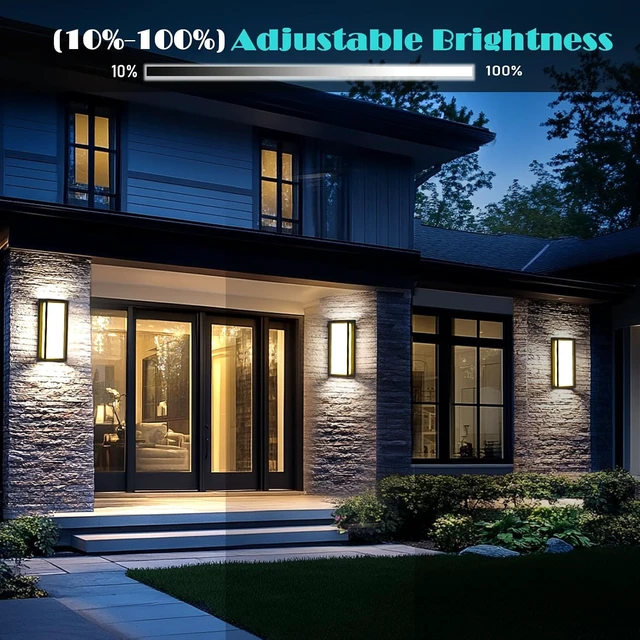 Alt view image 3 of 7 - iYogaled 5CCT Outdoor Wall Sconce, 15W Dimmable Exterior Lighting fixtures
