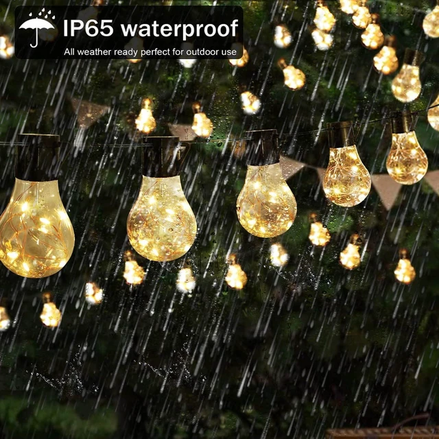 Alt view image 4 of 7 - 14ft Battery Operated 20 Hanging Bulb 100 LED String Lights, Vintage Commercial Battery Outdoor Lights for Indoor Outdoor Decorations Home, Bedroom, Patio, Balcony, Christmas Party (8 Modes)