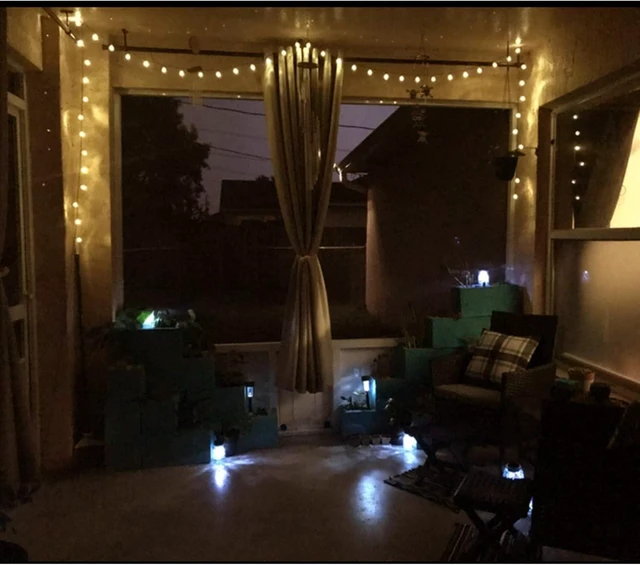 Alt view image 7 of 7 - 14ft Battery Operated 20 Hanging Bulb 100 LED String Lights, Vintage Commercial Battery Outdoor Lights for Indoor Outdoor Decorations Home, Bedroom, Patio, Balcony, Christmas Party (8 Modes)