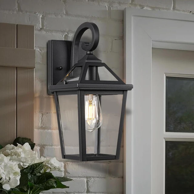 Alt view image 5 of 7 - Colonial Outdoor Light Fixture, Exterior Light Sconces with Clear Glass for Front Porch, Waterproof Outdoor Wall Lantern in Black Finish for Home, 2PACK