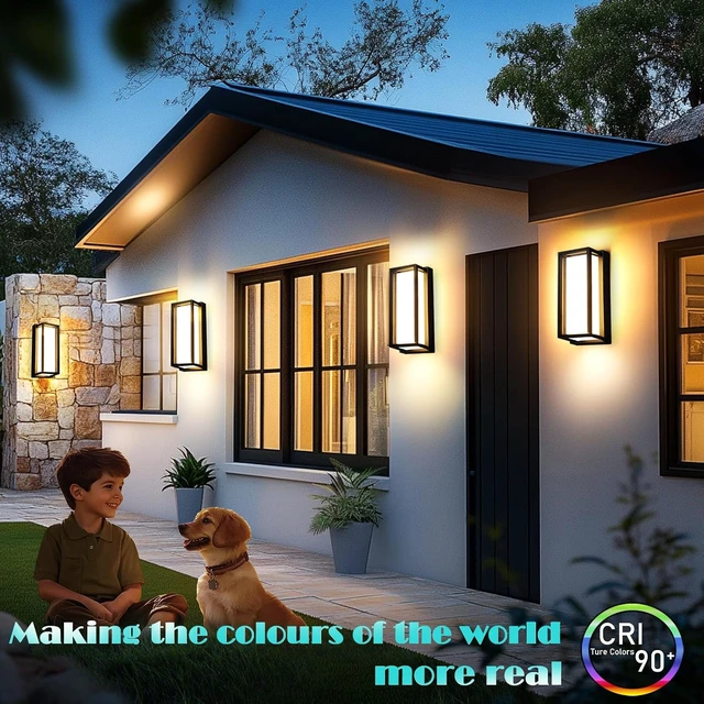Alt view image 5 of 7 - iYogaled 5CCT Outdoor Wall Sconce, 15W Dimmable Exterior Lighting fixtures