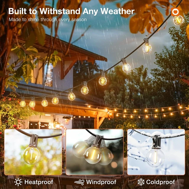 Alt view image 4 of 7 - addlon 200FT Outdoor String Lights G40 LED Remote Dimmable Waterproof