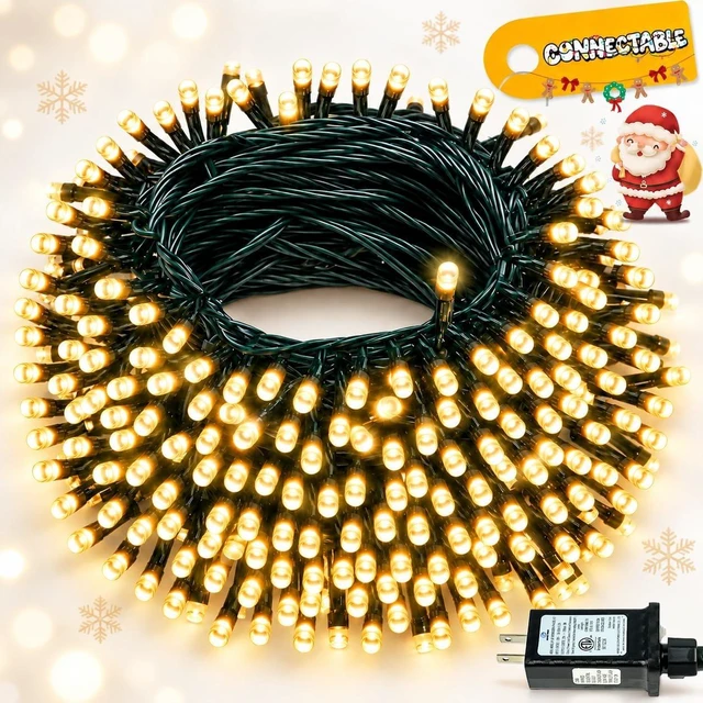 Main image of Connectable 88Ft 240LED Christmas String Lights Outdoor Indoor, Warm White