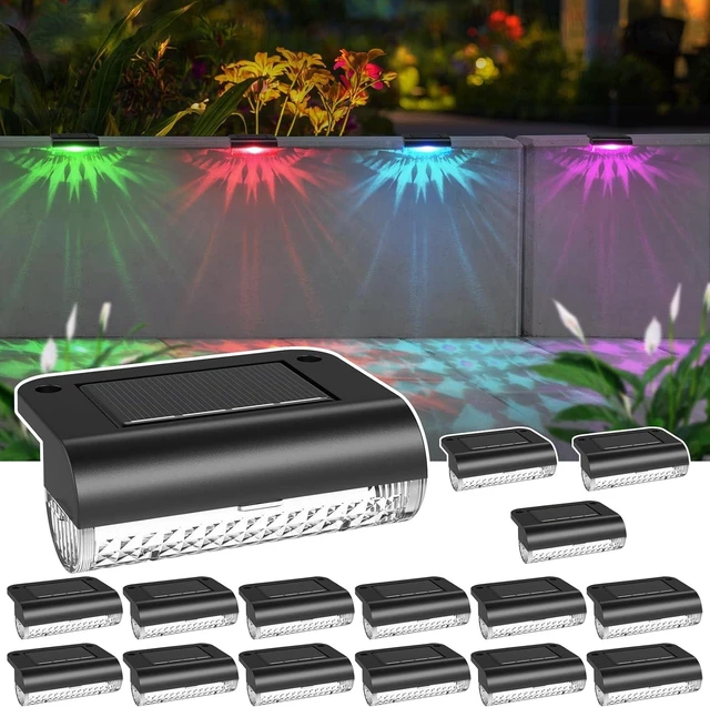 Main image of Mancra Solar Step Lights Outdoor, Solar Deck Lights Waterproof Outdoor Lighting for Patio Fence Stairs Post Railing Yard and Garden (Color Changing, 16 Pack)