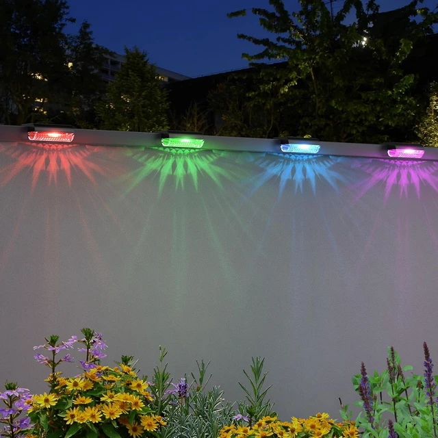 Alt view image 7 of 7 - Mancra Solar Step Lights Outdoor, Solar Deck Lights Waterproof Outdoor Lighting for Patio Fence Stairs Post Railing Yard and Garden (Color Changing, 16 Pack)