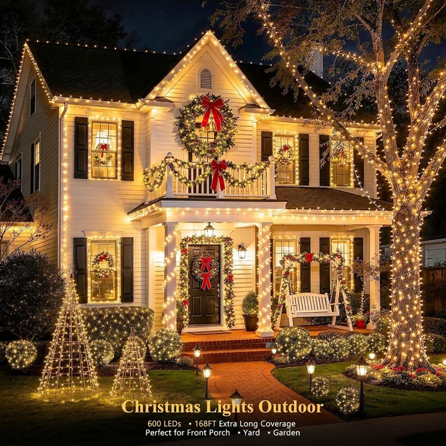 Alt view image 3 of 6 - JMEXSUSS 168FT 600 LED Christmas Lights Outdoor Waterproof String Lights