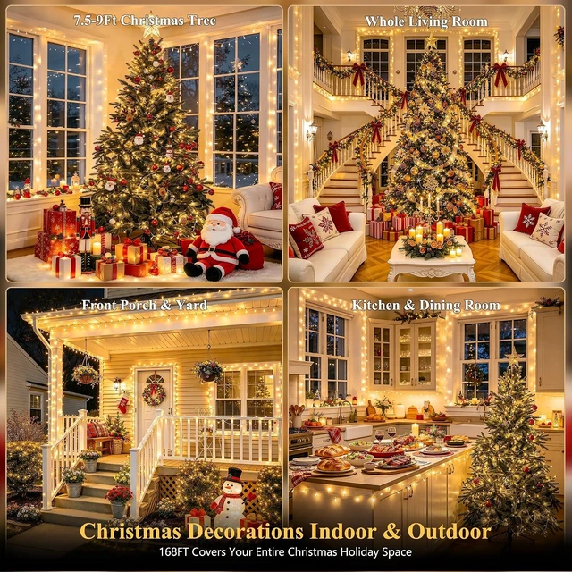 Alt view image 6 of 6 - JMEXSUSS 168FT 600 LED Christmas Lights Outdoor Waterproof String Lights