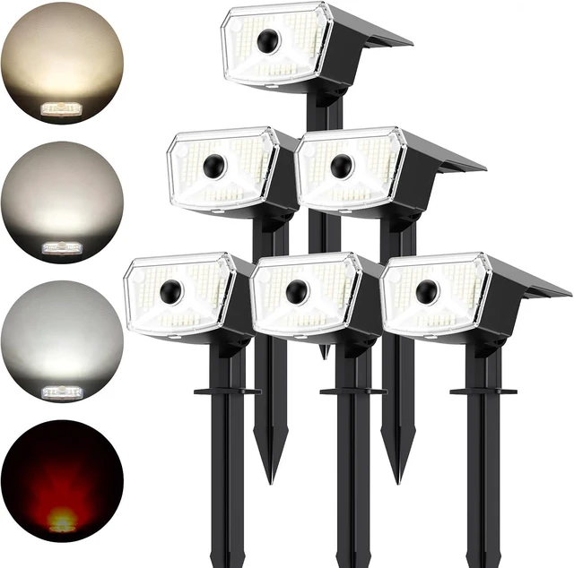 Main image of TECKNET Solar Lights Outdoor Waterproof, Solar Spot Lights, 108 LED, 6 Pack