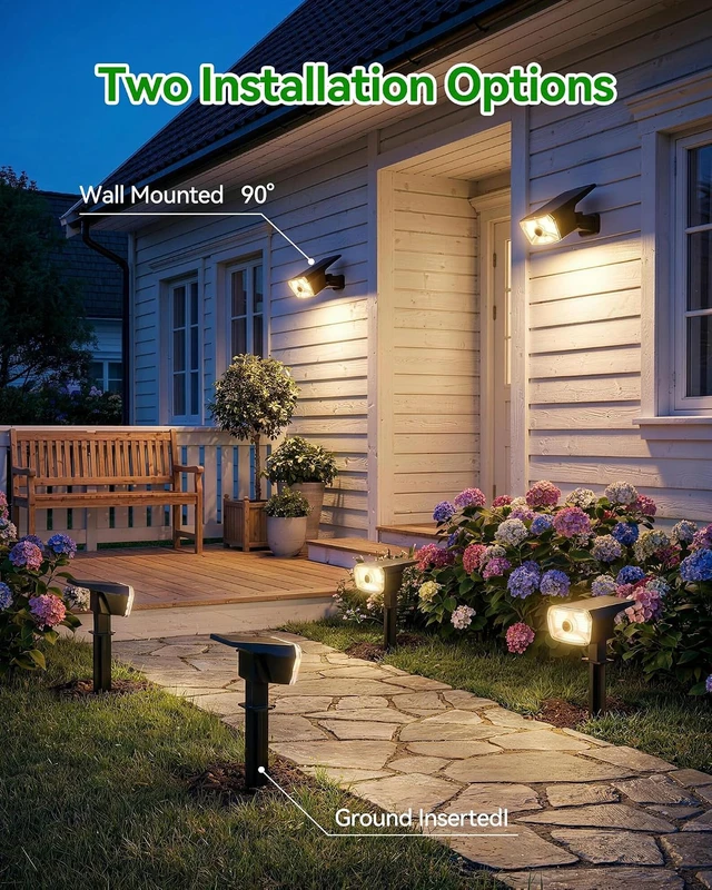 Alt view image 5 of 7 - TECKNET Solar Lights Outdoor Waterproof, Solar Spot Lights, 108 LED, 6 Pack