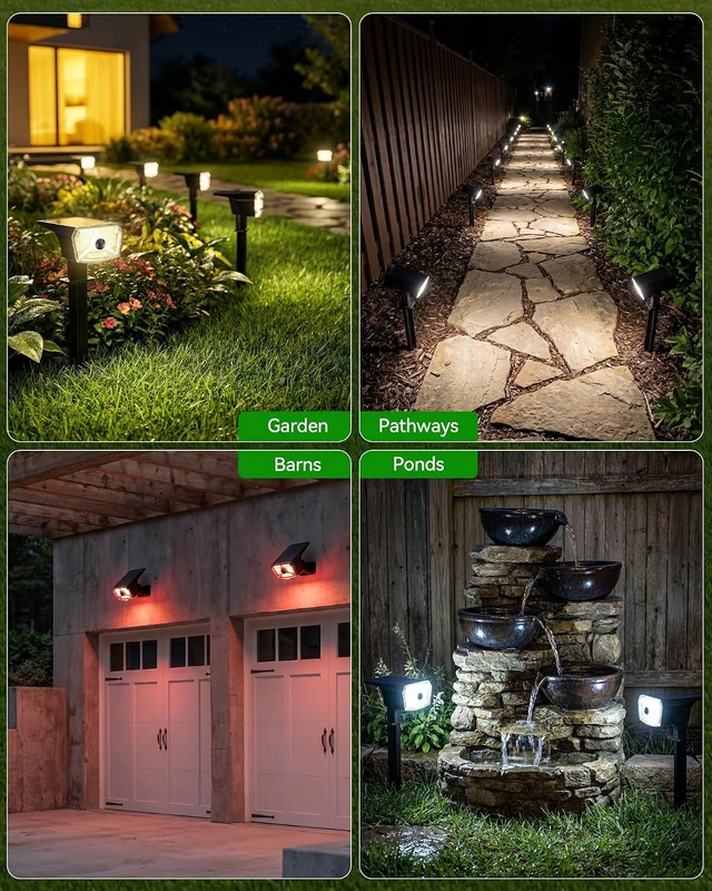 Alt view image 7 of 7 - TECKNET Solar Lights Outdoor Waterproof, Solar Spot Lights, 108 LED, 6 Pack