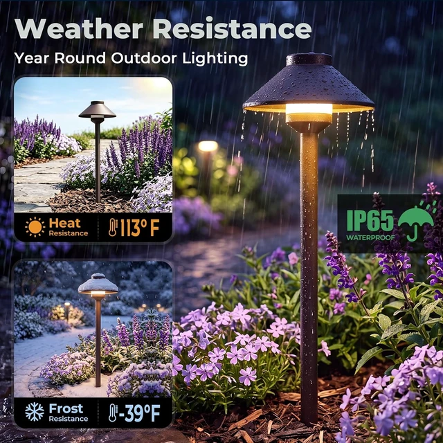Alt view image 2 of 7 - Gardencoin Low Voltage Landscape Pathway Lighting 6-Pack, Outdoor Wired Aluminum Path Lights with G4 4W 2700K Bulb Replaceable,12V Waterproof Walkway Lights with Connectors, Oil Rubbed Bronze