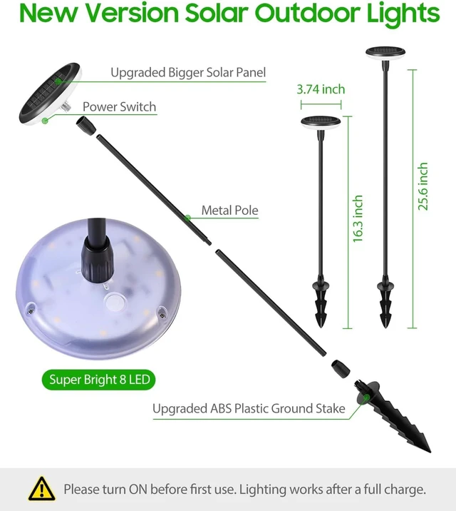 Alt view image 6 of 7 - LETMY Solar Pathway Lights Outdoor, 8 Pack Bright Solar Garden Lights