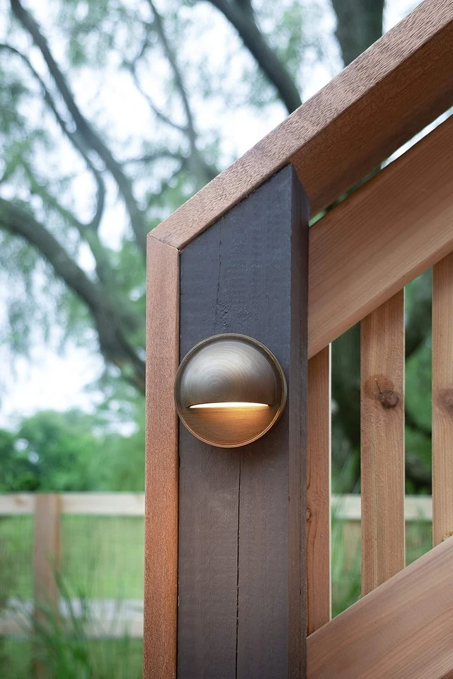 Alt view image 7 of 7 - VOLT Cast Brass 12V Deck Light (Bronze) & 3W 2700K Warm White G4 LED Bulb