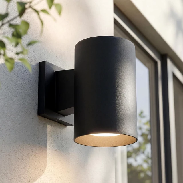 Alt view image 2 of 7 - Progress Lighting Cylinder Outdoor Wall Light, Black