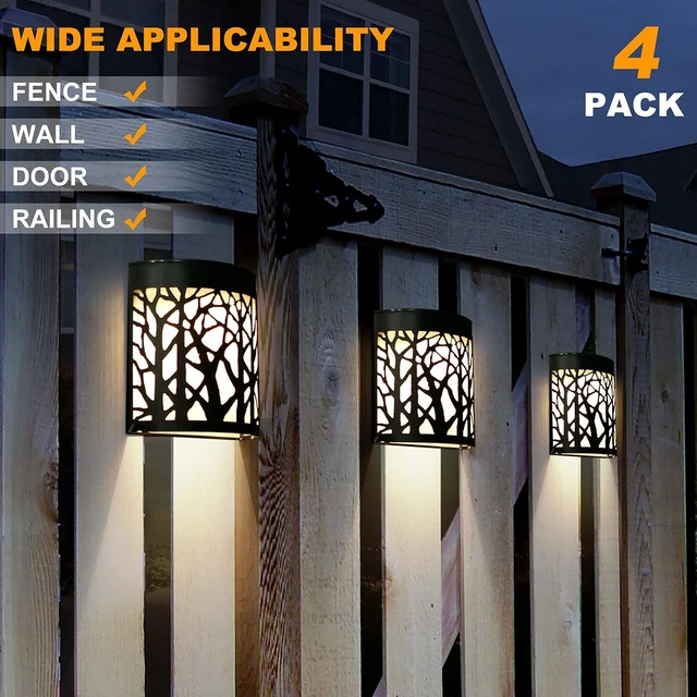 Alt view image 2 of 7 - DenicMic Solar Wall Lights Outdoor Wall Sconce Fence Lights Solar Powered