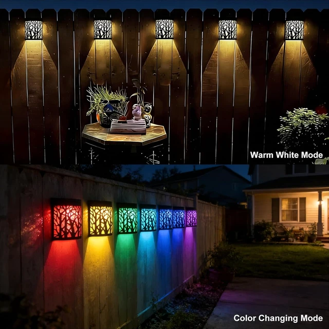 Alt view image 3 of 7 - DenicMic Solar Wall Lights Outdoor Wall Sconce Fence Lights Solar Powered
