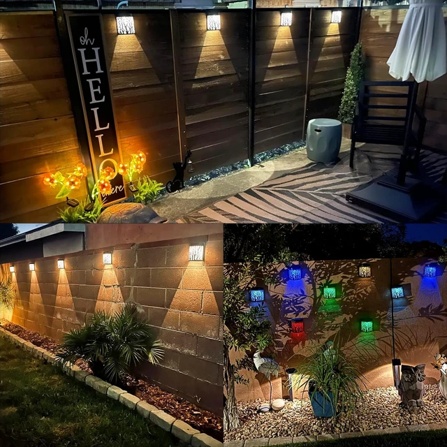 Alt view image 5 of 7 - DenicMic Solar Wall Lights Outdoor Wall Sconce Fence Lights Solar Powered