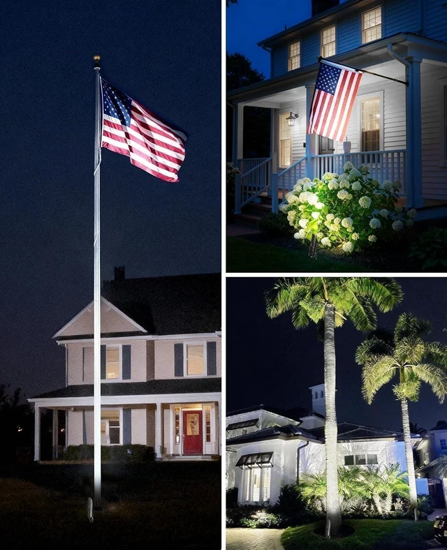 Alt view image 5 of 7 - SUNVIE 20W 5000K LED Dusk to Dawn Flag Pole Spot Light Outdoor with Sensor