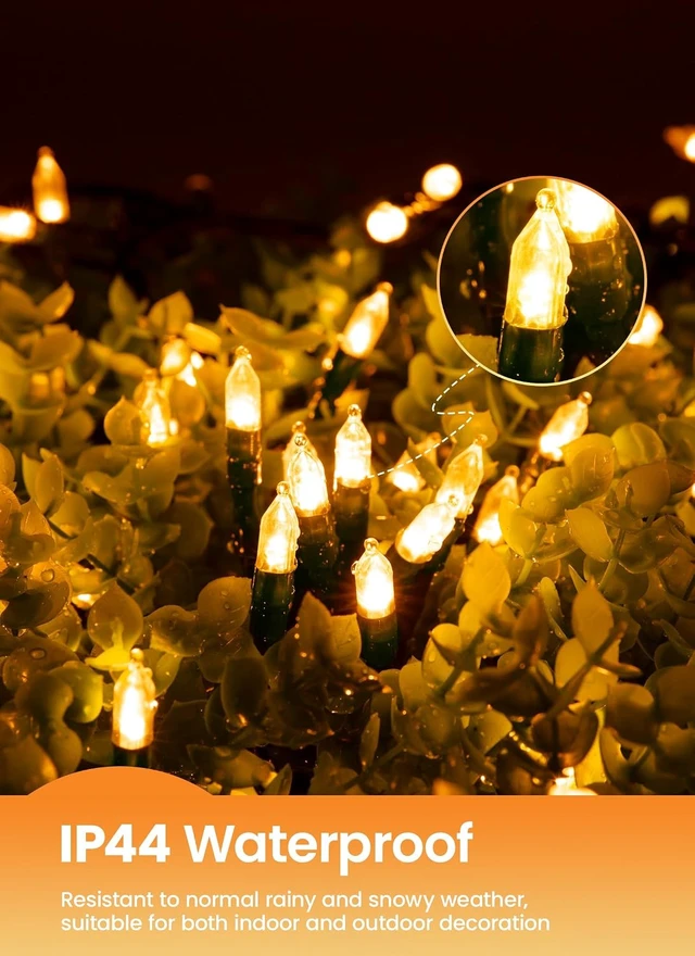 Alt view image 3 of 7 - Brightown 200 LED Christmas Mini Lights, 75FT String Lights Indoor with 8 Light Modes, Connectable Fairy Lights Plug in for Outdoor Xmas Trees Garland Wreath Holiday Decorations, Warm White