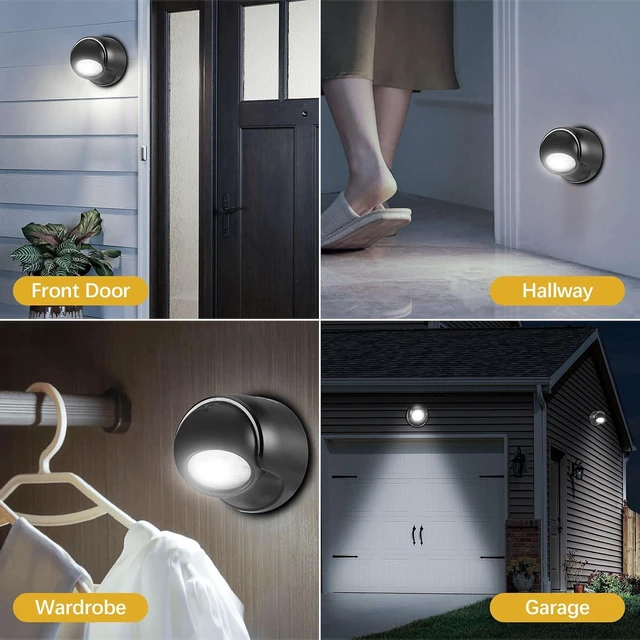 Alt view image 6 of 6 - ProGreen 6000K Battery Motion Sensor Light Outdoor Waterproof Wireless LED Battery Powered Wall Light Auto On/Off Night Light 2 Pack Cool White