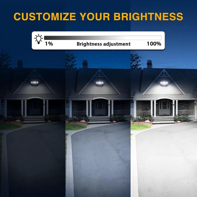 Alt view image 5 of 7 - Onforu 80W Dusk to Dawn Outdoor Lighting,Plug in LED Flood Lights,Black Outdoor Lights with Remote,8000LM Security Light,IP66 Waterproof Lighting,2Modes 3 Adjustable Heads Light for Garage Yard