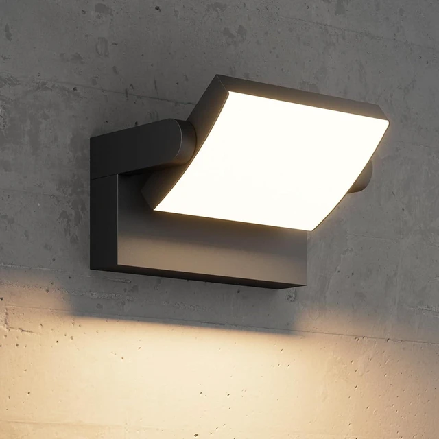 Main image of 40W Modern LED Outdoor Wall Sconce, Black 3000K Exterior Porch Light