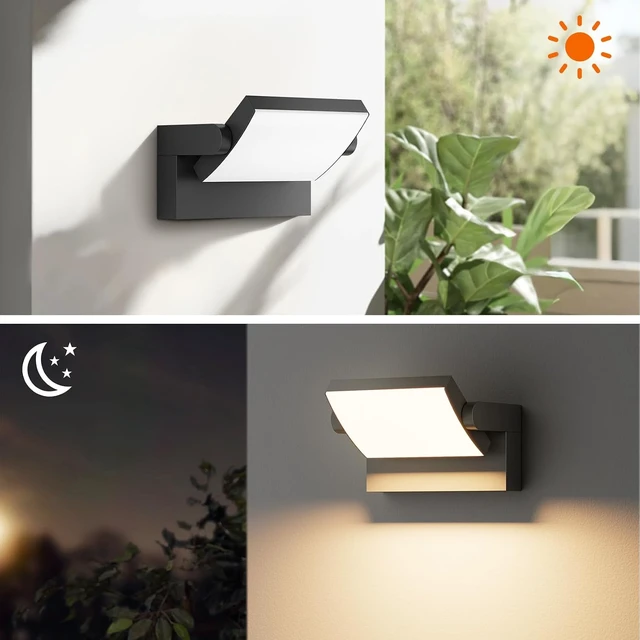Alt view image 4 of 7 - 40W Modern LED Outdoor Wall Sconce, Black 3000K Exterior Porch Light