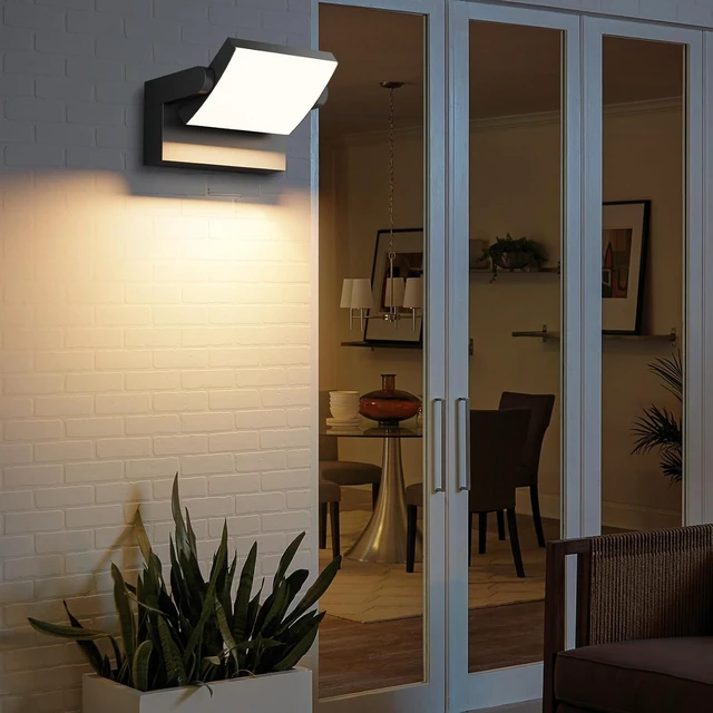 Alt view image 6 of 7 - 40W Modern LED Outdoor Wall Sconce, Black 3000K Exterior Porch Light