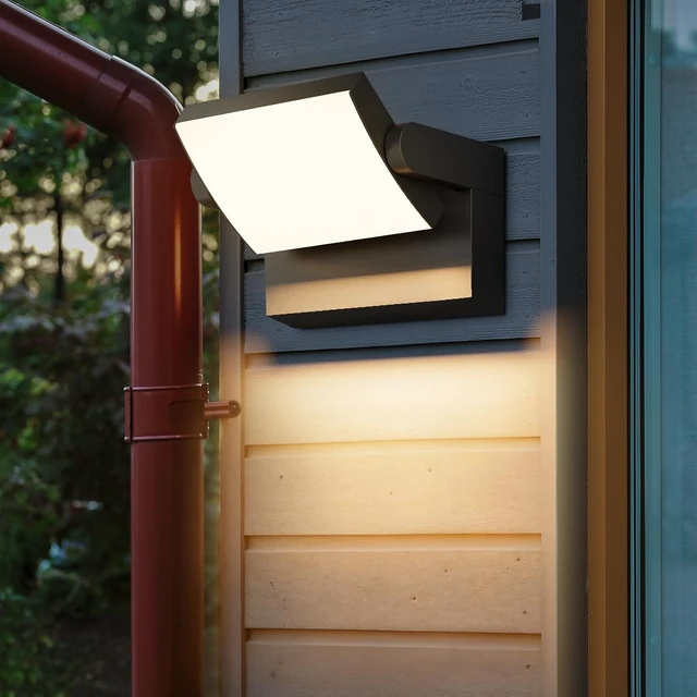 Alt view image 7 of 7 - 40W Modern LED Outdoor Wall Sconce, Black 3000K Exterior Porch Light