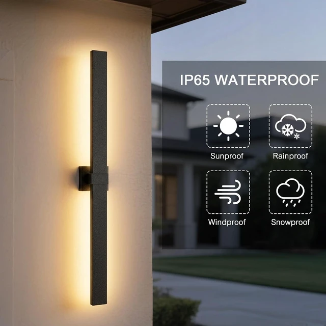 Alt view image 5 of 6 - LamQee Aluminum 47 in Long Outdoor Wall Light Fixture, 3000K Integrated LED