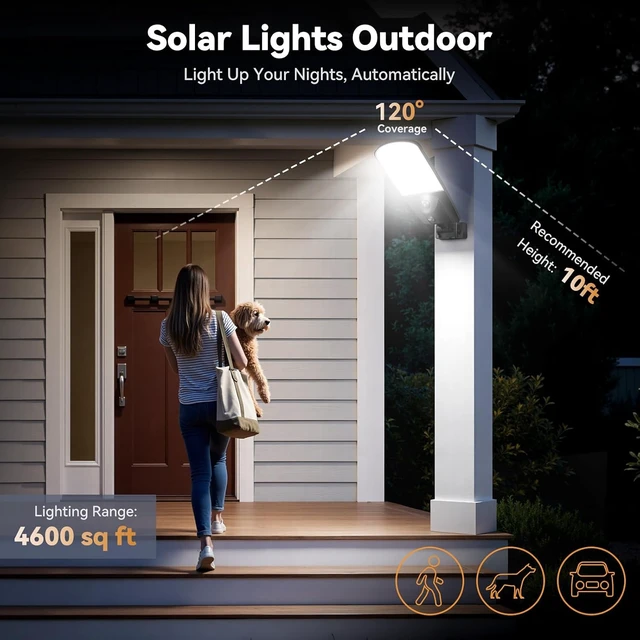 Alt view image 3 of 7 - Adewalk Solar Lights Outdoor, Waterproof Street Lights for Yard, 2 Pack