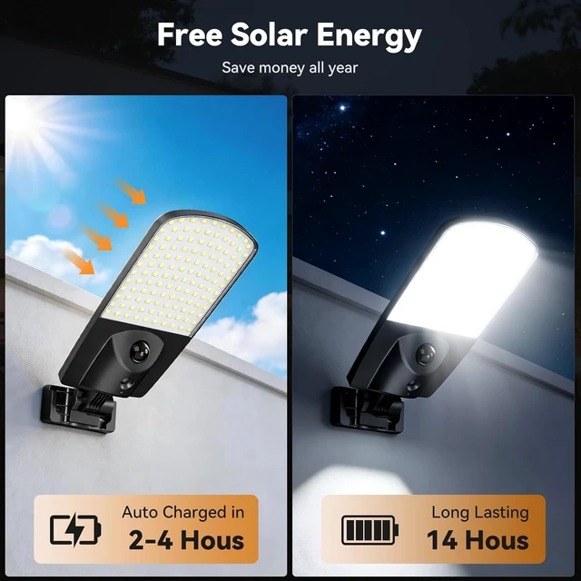 Alt view image 7 of 7 - Adewalk Solar Lights Outdoor, Waterproof Street Lights for Yard, 2 Pack