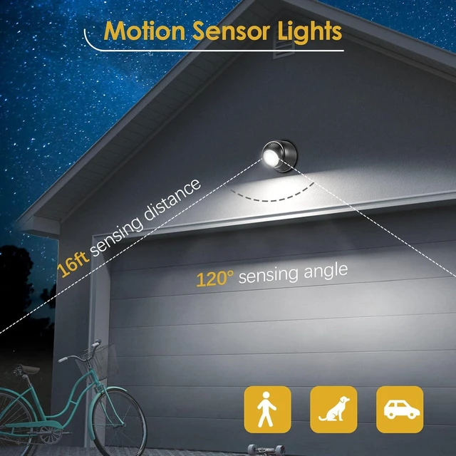 Alt view image 2 of 6 - ProGreen 6000K Battery Motion Sensor Light Outdoor Waterproof Wireless LED Battery Powered Wall Light Auto On/Off Night Light 2 Pack Cool White
