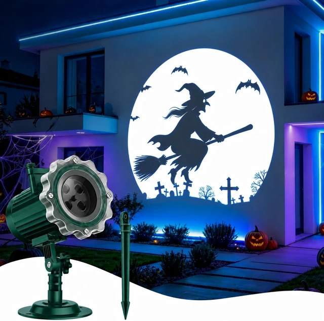 Main image of 3 in 1 Halloween Projector Lights, Dynamic Halloween Projector Outdoor Blue
