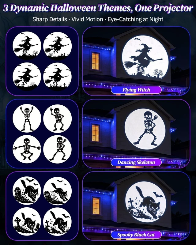 Alt view image 4 of 7 - 3 in 1 Halloween Projector Lights, Dynamic Halloween Projector Outdoor Blue