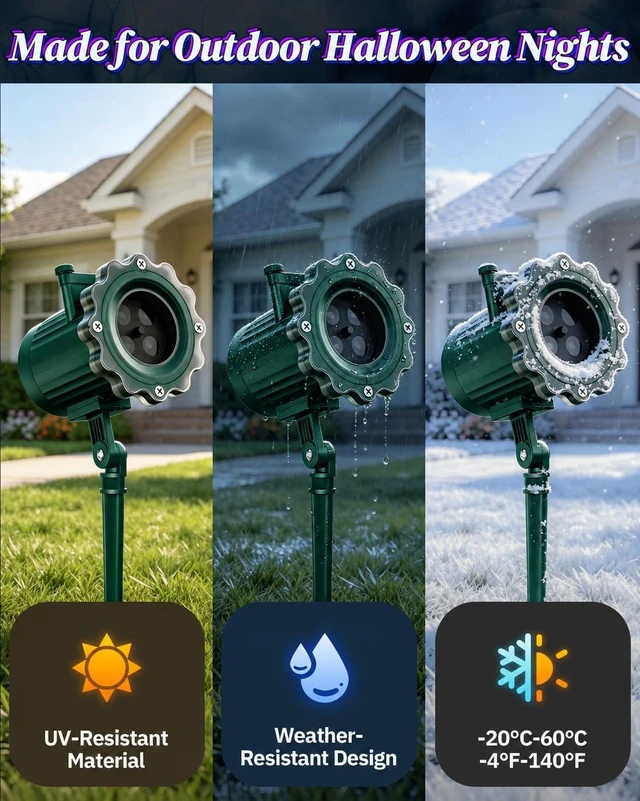 Alt view image 7 of 7 - 3 in 1 Halloween Projector Lights, Dynamic Halloween Projector Outdoor Blue