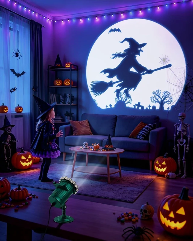 Alt view image 5 of 7 - 3 in 1 Halloween Projector Lights, Dynamic Halloween Projector Outdoor Blue