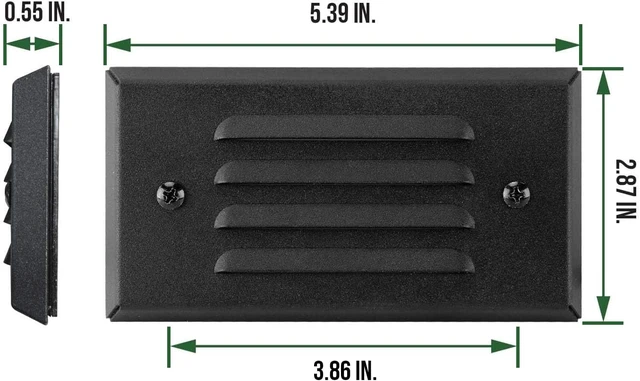 Alt view image 6 of 7 - GKOLED 12V 3W Surface Mount Low Voltage LED Step Light with Horizontal Louver Faceplate for Steps Decks Pathway Yard Stairs Fences, IP65 Rated for Outdoor Waterproof, Ideal for Wet Locations (4 Packs)